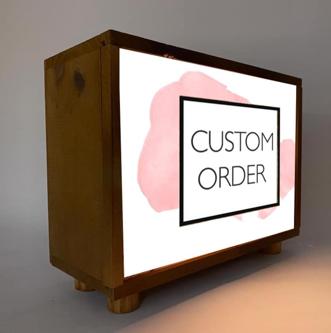 Custom Light Box Sign, Personalized Wooden Lamp With Your Logo or ...