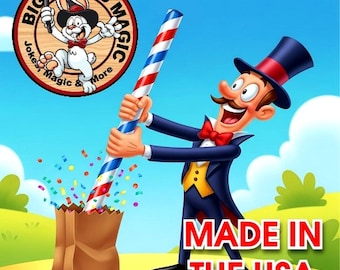 Giant Appearing Barber Pole – 8ft/4ft Stage Magic Prop