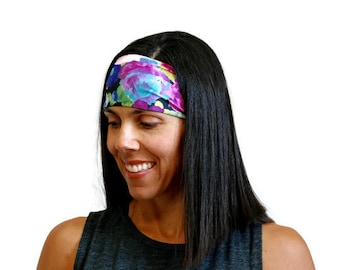 floral headband wide headband hair accessories fitness headband running headband yoga gear wicking headband spandex headband workout gear