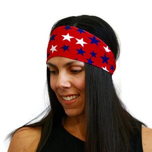 fitness headband workout headband yoga headband wide headband running headband exercise headband American headband spandex headband amwraps image 1