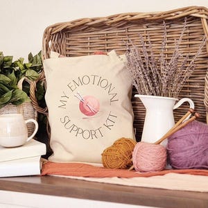 Knitting Project Bag, Yarn Project Bag, Knitters Gift Idea, Funny Market Tote For Shopping
