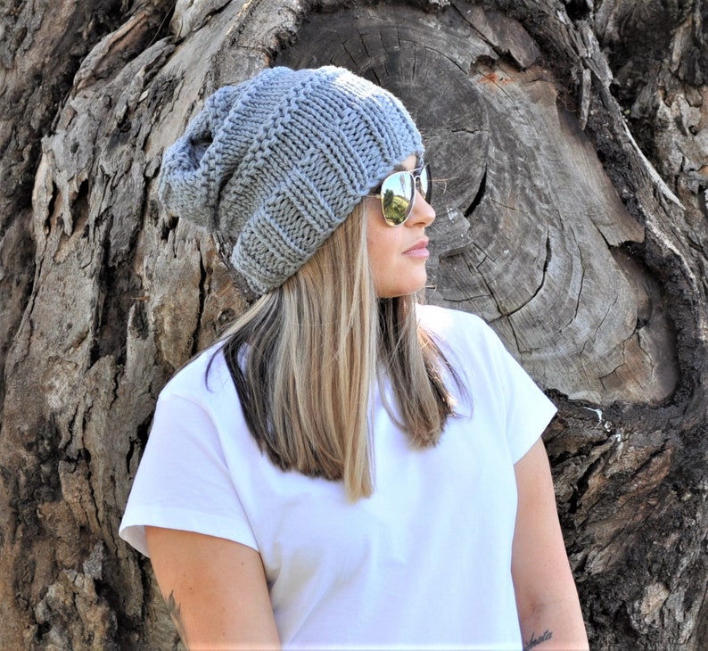 grey slouchy beanie hat
