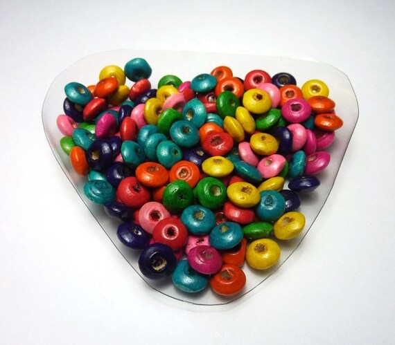 Perles En Bois Multicolores Kurtzy - 1000 Pièces (6mm,8mm,10mm) - 7 Couleurs - Pour Bijoux Et Loisirs Créatifs
