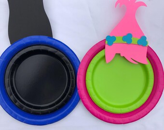 Trolls plates/Trolls Birthday/Trolls party/12 Trolls party favors set/Trolls birthday decoration/trolls Birthday Party/Trolls centerpieces