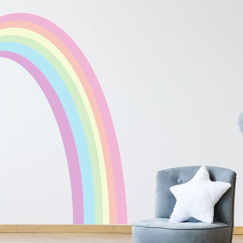 Large Rainbow Wall Mural or Sticker Decal Set Rainbow Etsy