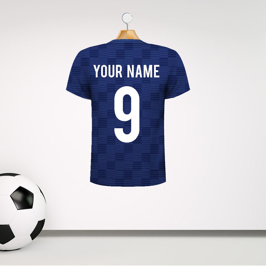 Personalised Grey Football Shirt Wall Sticker With Your Name and Number