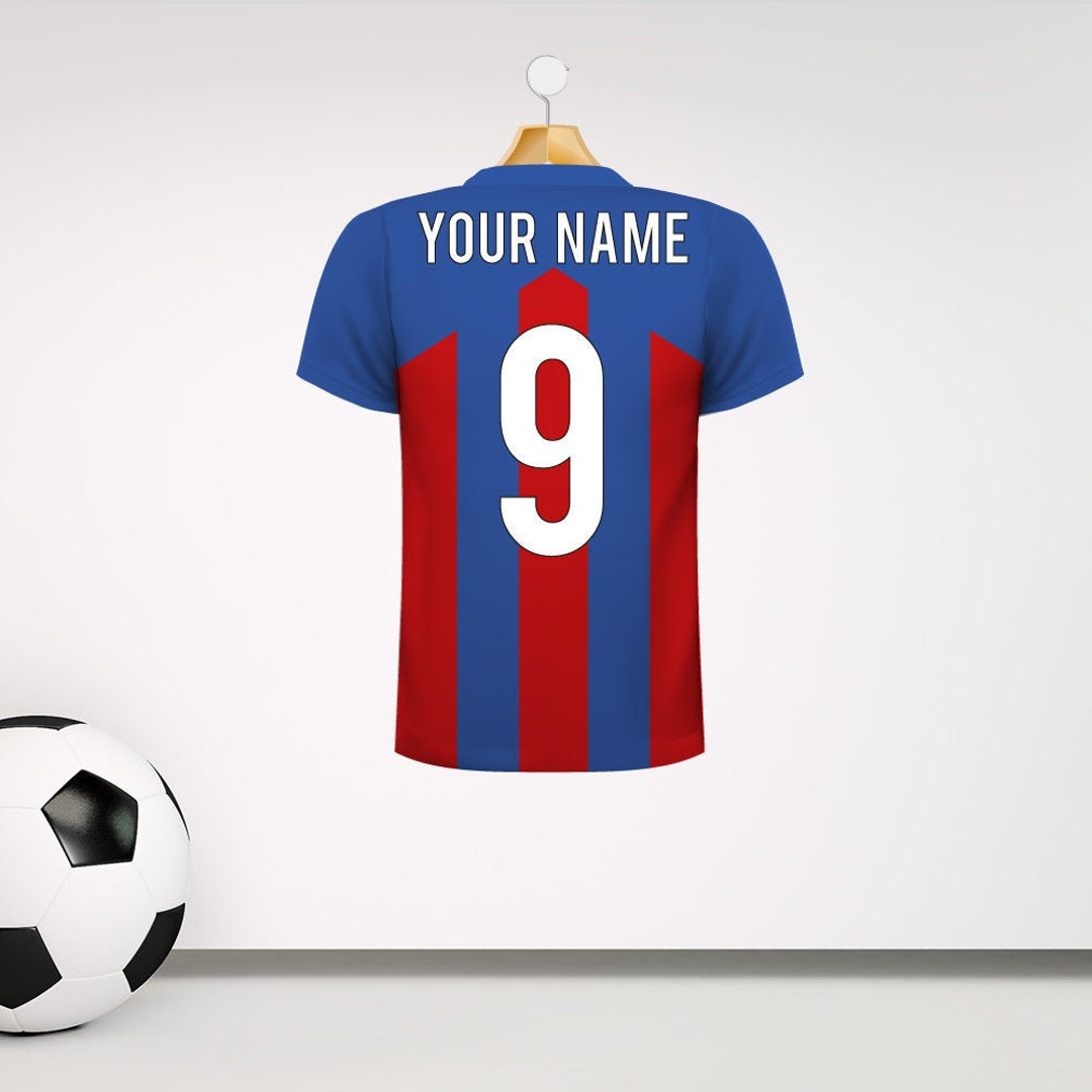 Personalised Blue and Red Football Shirt Wall Sticker With Etsy
