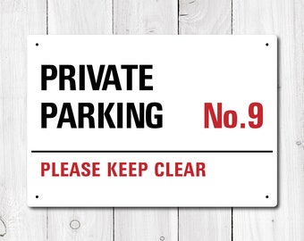 Personalised 'Private Parking' Metal Sign