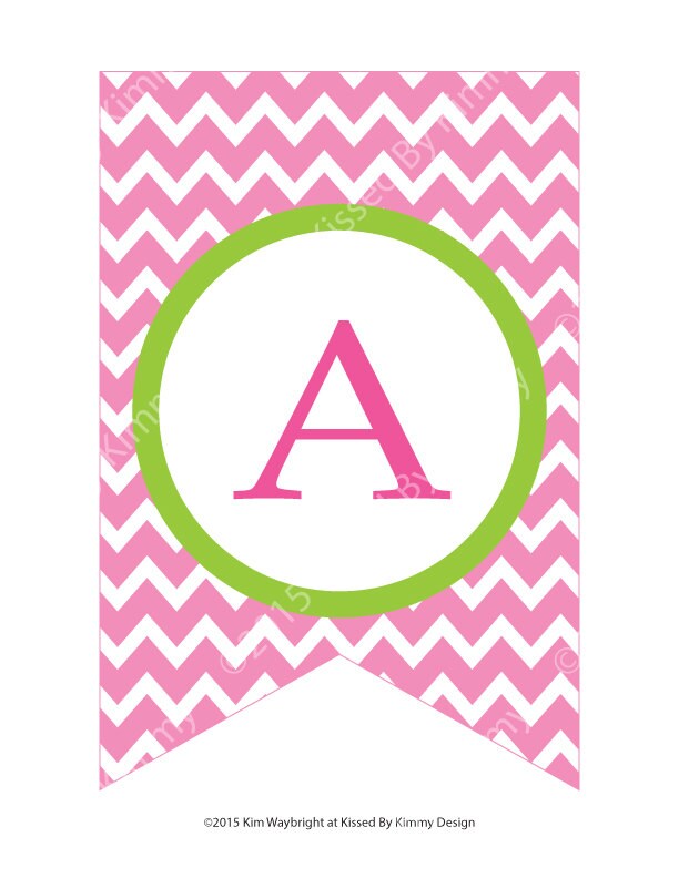 IT'S A GIRL Banner Printable Baby Girl Shower Banner Baby Pink Lime ...
