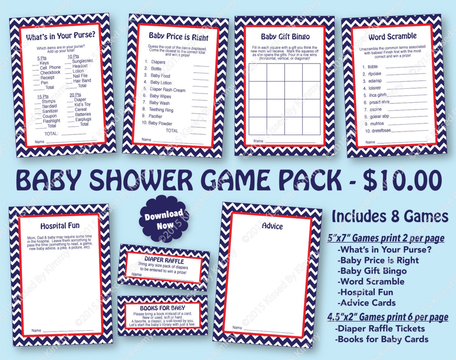 Nautical Baby Shower Game Pack Red Navy 70% OFF PRINTABLE ...
