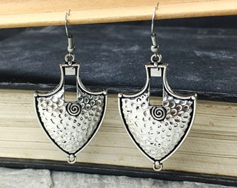 Silver Dangle Earrings - Oxidized Earrings - Women Dangles - Bohemian Earrings - Handcrafted Earrings - Hammered Earrings - Gift For Mom