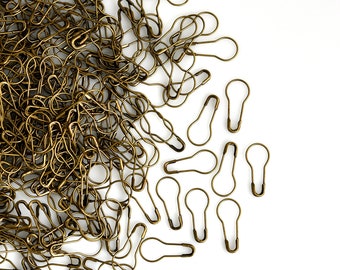 1000Pcs Pack - 22MM Bulb Safety Pins- Brass Antique Safety Pins- Black Safety Pins- Silver Safety Pins- Pear Shape Pins
