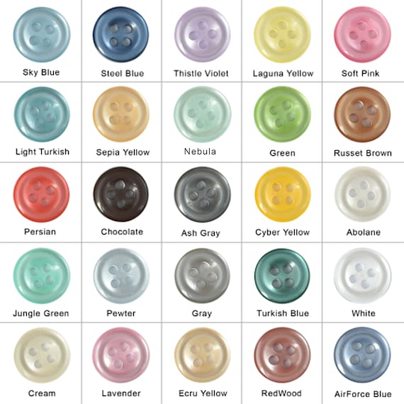 Colored Polyester Shirt Buttons