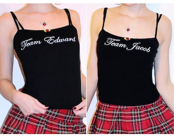 Team edward \ team jacob twilight cami top - Y2K mall goth clothing