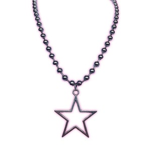 Y2K star ball chain necklace