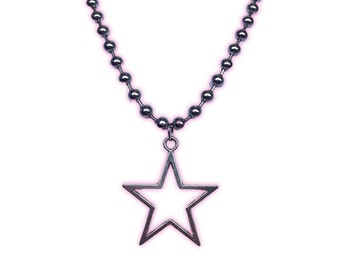 Y2K star ball chain necklace