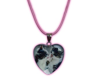 Lovecore kitten pink cord necklace