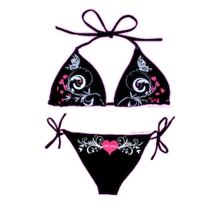 Tribal angel bikini - tandetny kostium kąpielowy Y2K - odzież z lat 2000 - estetyka mcbling