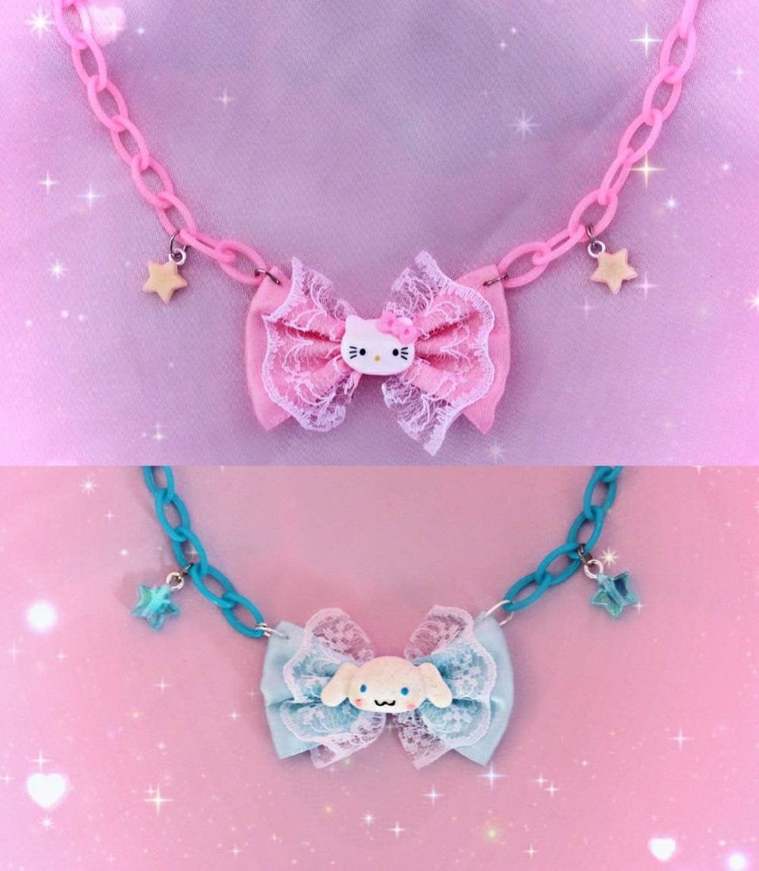 Harajuku Bow Necklace Kawaii Jewelry Pastel Goth Fairy - Etsy