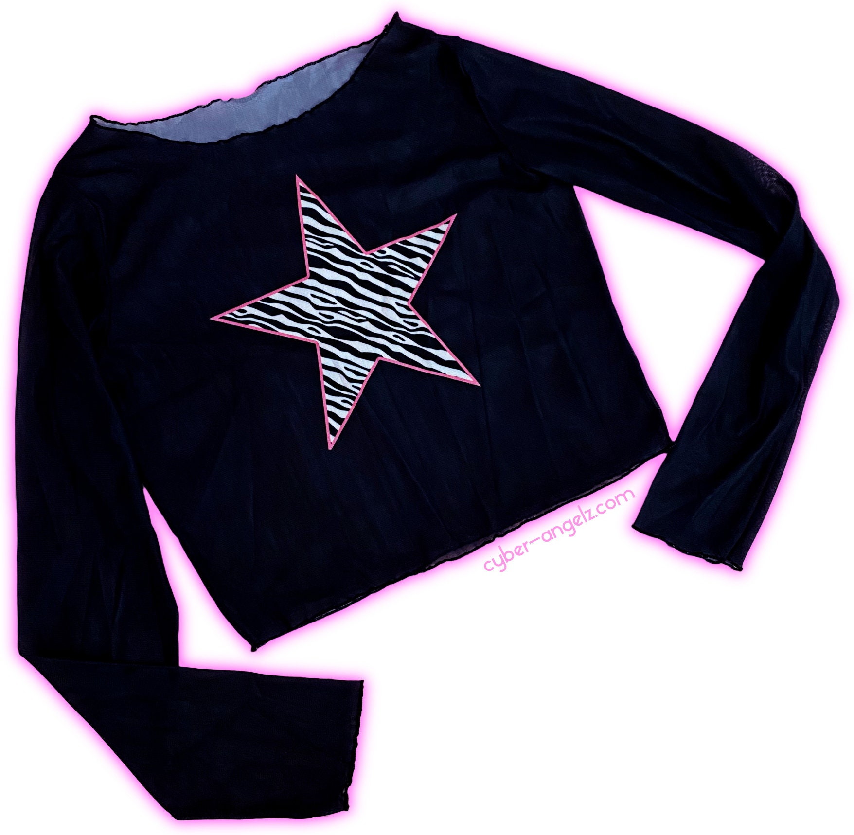 Zebra Star Mesh Top - Mcbling Aesthetic - Y2K Clothing - Etsy