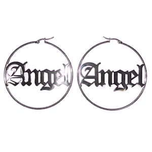 Angel hoop earrings - Y2K big statement earrings - 2000s style
