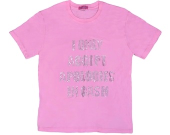 I only accept apologies in cash rhinestone tee - Y2K T shirt - mcbling clothes