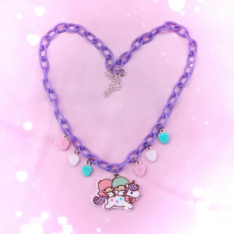 Little twin stars necklace kawaii jewelry fairy kei | Etsy