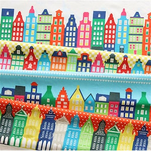 Cartoon Farbe Bleistift Haus Fairy Tale Castle Vorhang handgefertigte Tischdecke Türvorhang verdickt Patchworkstoff Baumwolle Leinen Nähen Handwerk