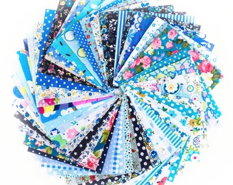 50pcs Different Pattern Patchwork Fabric Craft Printed Cotton Material Mixed Squares Bundle Quilting Scrapbooking Sewing Artcraft DIY Fabric