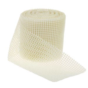24 righe avorio artificiale perla mesh nastro festa di nozze Home Decor fai da te avvolgere nastri 4,5 pollici di larghezza (CTJZ21-PM-)