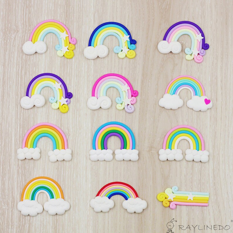 12pcs Random Rainbow and Cloud Shape Polymer Clay - Etsy