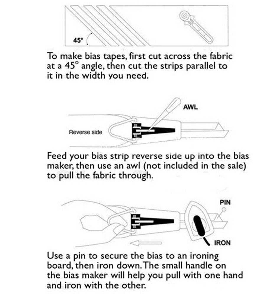 4 Pcs Set of Size Fabric Bias Tape Maker Kit for Sewing and Etsy
