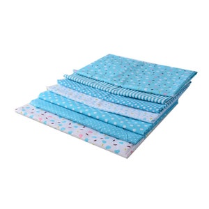 7pcs Different Pattern Patchwork Fabric Craft Printed Cotton Material Mixed Squares Bundle Quilting Scrapbooking Sewing DIY Artcraft Fabric