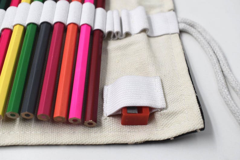 36/48/72 Holes Canvas Pencil Wrap Roll Up Pencil Case Pen Etsy