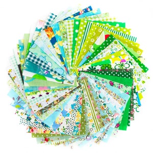 50pcs Different Pattern Patchwork Fabric Craft Printed Cotton Material Mixed Squares Bundle Quilting Scrapbooking Sewing Artcraft DIY Fabric