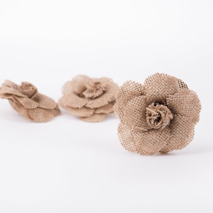 6pcs 8.5cm Hessian Burlap Rose Flowers for Craft Christmas Wedding Party Decorative Flower DIY Handicraft