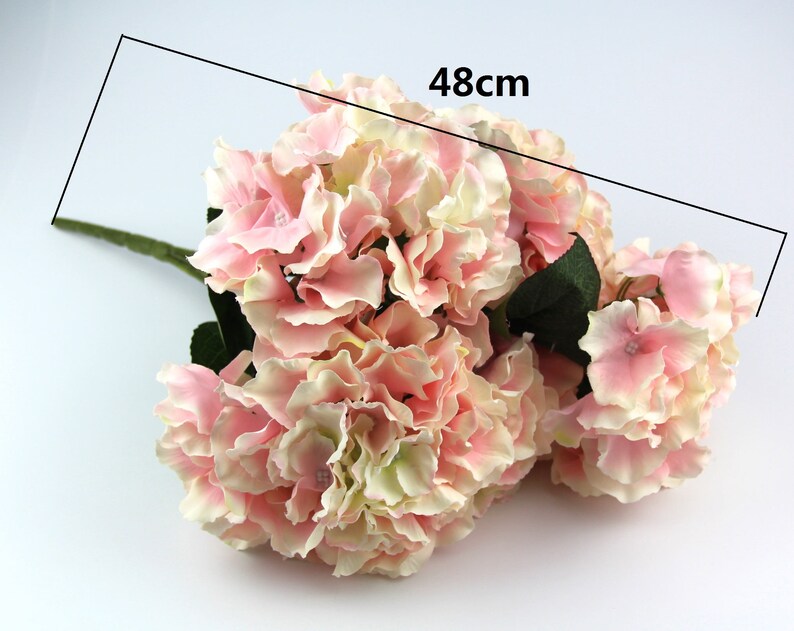 Artificial Hydrangea Silk Flower 5 Big Heads Bouquet Home Etsy