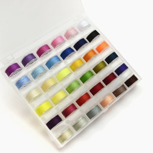 36pcs Bobbins and Assorted Colors Sewing Thread With Storage Case for ...