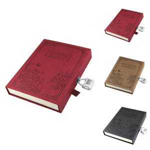 Vintage Diary Notebook Journal Notepad Hard Cover With Code Lock Gift Box Black/Red/Brown
