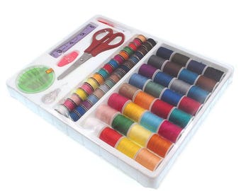 100-en-1 Needlework Box Set Kit d’outils de couture pour la machine à coudre domestique (CTJZ21-CTJZ21-SEWKIT)
