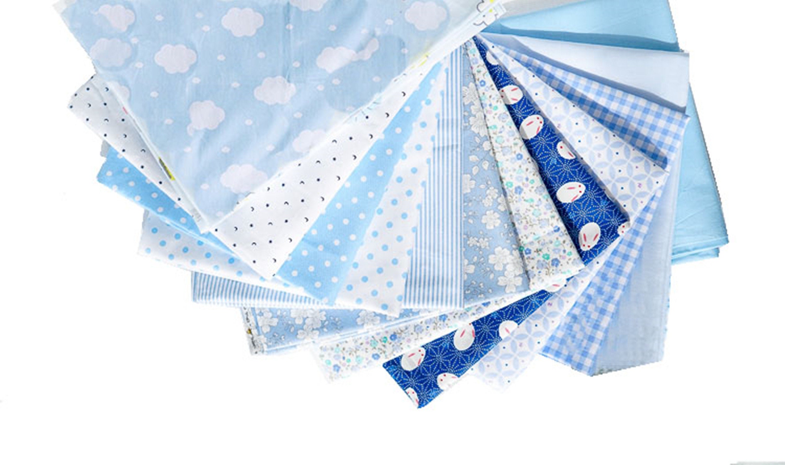 12 Different Pattern Polyester Patchwork Fabric Bundle Squares - Etsy