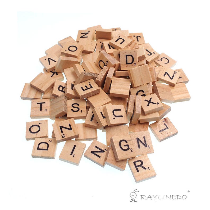 100X Wooden Scrabble Tiles Letter Alphabet Scrabbles Number Crafts English Words FIXED/UPPERCASE/LOWERCASE image 4