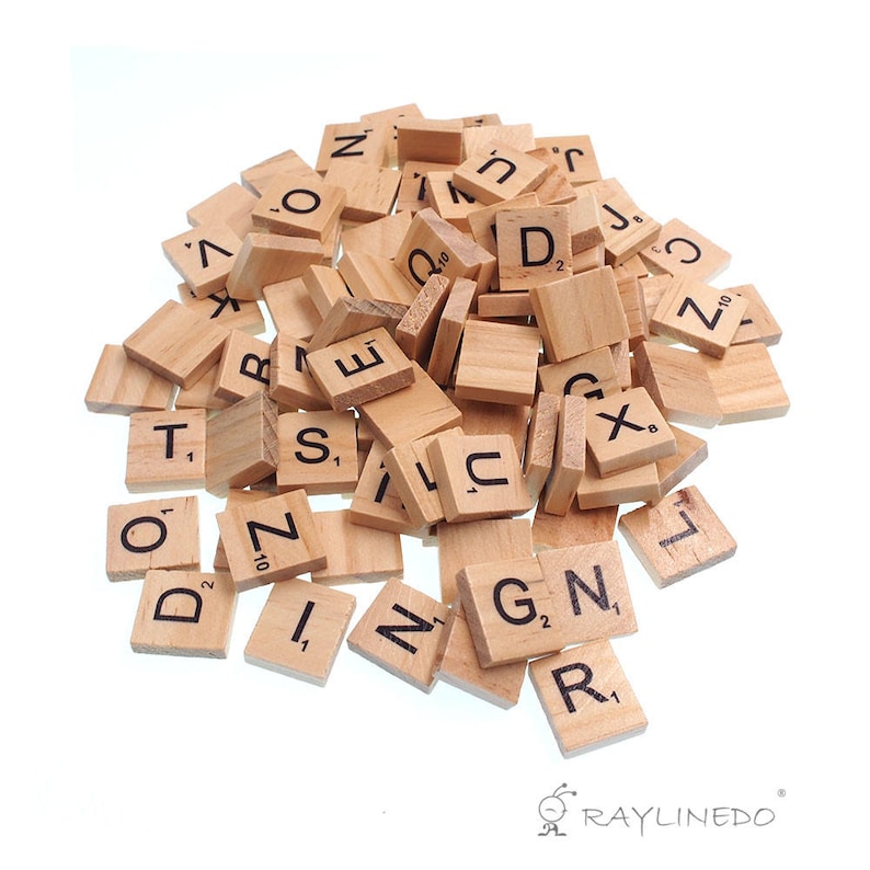 100X Scrabble en bois tuiles lettre alphabet scrabbles numéro Etsy
