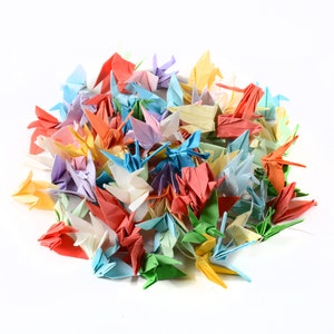 100PCS fai-da-te carta multicolore gru origami carta con 70M stringa di cristallo