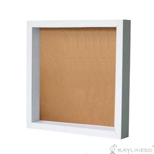 Immagine profonda 3D bianco foto cornice Display memoria Box per esemplare medaglie conservati fresco fiore Quilling Paper Work(CTJZ21-QSPF-)