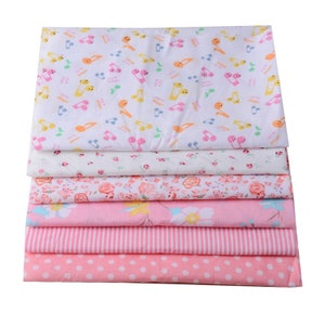 6pcs Different Pattern Patchwork Fabric Craft Printed Cotton Material Mixed Squares Bundle Quilting Scrapbooking Sewing Artcraft DIY Fabric