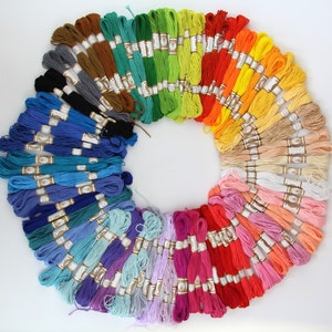 100 x Mix Colors Cross Stitch Cotton Sewing Skeins Embroidery Thread Floss Kit (SKU: CTJZ21-FSC-50SKEINS)