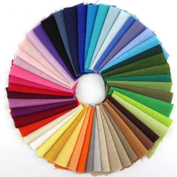 15 Different Color pieces Linen Cotton Fabric Solid Color Bundle Patchwork Squares Of 20*25cm(CTJZ21-FSLS-202515)