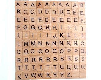 100X Wooden Scrabble Tiles Letter Alphabet Scrabbles Number Crafts English Words FIXED/UPPERCASE/LOWERCASE