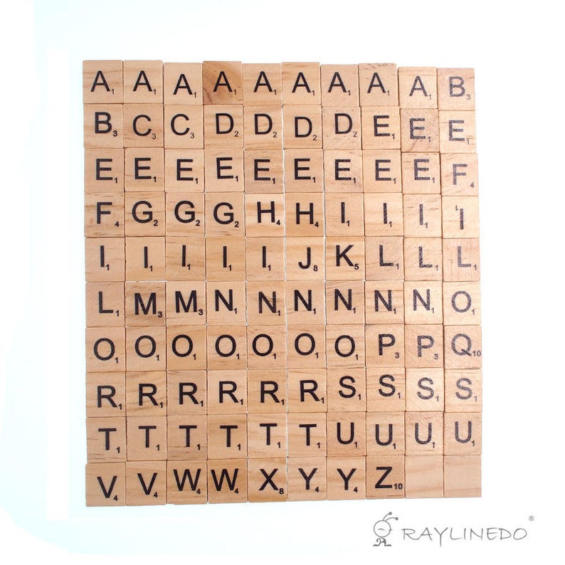 100X Wooden Scrabble Tiles Letter Alphabet Scrabbles Number Crafts English Words FIXED/UPPERCASE/LOWERCASE image 1